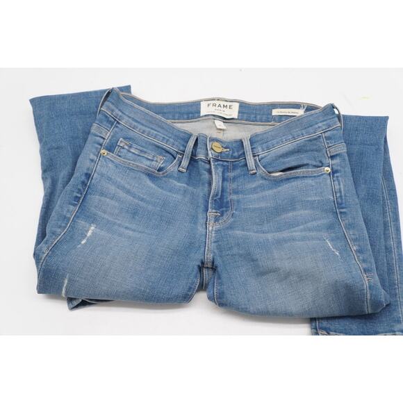 Size 26 - Frame Denim Women's Le Skinny De Jeanne Distressed Denim Jeans - Picture 5 of 11